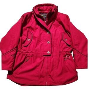 Vintage Skiing Passport Ski Jacket Padded Shoulders‎ Pockets Medium Snow